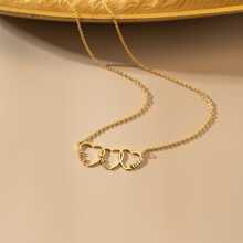 Customized Stainless Steel Necklace, Heart-Shaped English Letter Choker Necklace Pendant, Ideal Gift For Couples, Friends, Family, Mother's Day, Fashion, Autumn, Retractable, Simple, Casual, Vintage Coin Customization, Personalized, Unique Ideal Gift For Girlfriend, Mom, Family, Friends, Daughter For Anniversary, Valentine's Day, Mother's Day, Birthday, Graduation, Daily Wear, Wedding, Prom - Multicolor - View 7