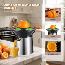 Exprimidor de Cítricos Multifunción 300ML - Eléctrico Separador de Pulpa, Sin Agua, Portátil para Limón/Naranja, Hogar - Tipo de Enchufe A USA (110-127V) - Ver 4
