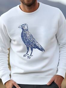 Mens Mens Happy Hanu-Kaw Crow T Shirt Funny Cute Animal Bird Holiday Xmas Season Party Christmas Yamakah Top Random Awesome Tee Sweatshirt - trắng - Xem 2