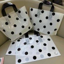 100个高品质礼品手提袋，女士服装包装袋，小波点图案手提袋，家居收纳，购物必备，可重复使用，适用于超市和便利店，旅行户外收纳袋，适合携带衣物、鞋子和其他物品，加厚礼品收纳袋，便携大容量手提袋。适用于情人节、婚礼、购物、生日礼物袋、派对礼物袋。 - 彩色 - 查看 2