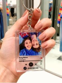 1/3/5pcs Customized Photo Bag Charms, Personalized Engraved Music Password Acrylic Keychains, Customized "Music In Pocket" Bag Charms, Birthday Gift, Anniversary Gift, Valentine's Day Gift, Father's Day Gift, Mother's Day Gift, Gift For Him/Her - Multicolor - View 13