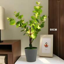 Árbol decorativo navideño con luz LED cálida de 50 cm para sala dormitorio escritorio navidad decoración interior moderna ideal para ambientar espacios acogedores lámpara navideña estilo árbol luminoso para decoración de hogar y oficina en Christmas - Verde - Ver 1