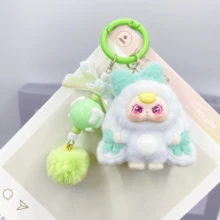 1个可爱卡通3D植绒钥匙扣，装饰吊坠钥匙扣，卡通背包挂饰，汽车钥匙扣，包包挂饰，适合作为生日礼物、派对礼物、朋友礼物，卡通钥匙扣，小吊坠 - 彩色 - 查看 21