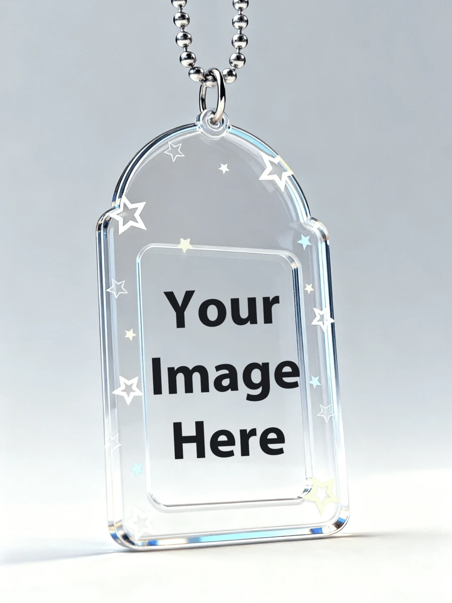 1pc Customizable Acrylic Photo Charm For Phone, Backpack, Personalized Gift - Idol, Actor, Cartoon, Pet - Black - View 1