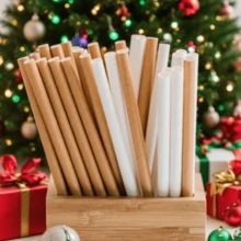 Black,White And Khaki Paper Straws(50 Pcs), Disposable Drinking Straws Bulk For Halloween Party Supplies, Birthday, Wedding, Bridal/Baby Shower And Holiday Christmas Celebrations