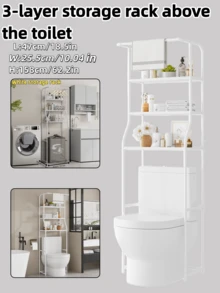 1pc INS Style Black/White Washing Machine Shelf, Multi-Layer Bathroom Laundry Room Storage Rack, Multifunctional Organizer, Space Saving For Rental Apartments - Multicolor - View 5