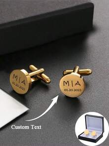 Personalized Cufflinks Engraved Tie Bar Monogrammed Silver Circle Cuff Links & Tie Clip Set Groomsmen Gifts Wedding Gift. Personalized Tie Clip Silver Tie Clip Custom Best Man Gift For Him Dad Groom Groomsman Gift Wedding Gift. - Multicolor - View 4