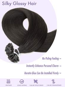 Extensiones de cabello humano con queratina de 25 pulgadas, con unión de proteínas, adecuadas para mujeres, crean un aspecto juvenil, de 12 a 24 pulgadas, agregan volumen, 50 gramos - S1B - Ver 3