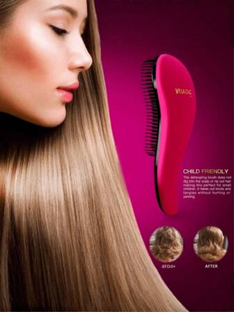 Fluffy High Skull Top Styling Comb Massage Air Cushion Comb Scalp Without Tangling Hair Card, Portable Airbag Comb Magic Smooth Hair Comb, Exfoliating Brush - Slide Exfoliating Brush Over Tangled Hair - Best Brush/Comb For Men And Women - Suitable For Wet And Dry Hair (Rose Red)