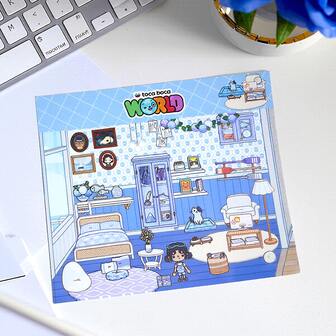 Seascape Stickers, Toca Boca Children's Toy Stickers, Scenery Stickers For Notebooks, Diaries, Supermarkets, Bakeries, Cartoon Character Decorative Stickers, DIY Materials