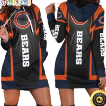 Chic-Ago Bea-Rs Crewneck Football Hoodie Dress Women's Hoodie Dress Long Sleeve Casual Football Jersey - Mixed Colors - View 1