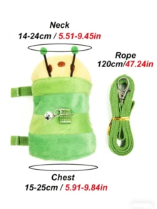 1pc Pet Ferret Ferret Vest-Style Traction Rope Cartoon Caterpillar Shape, Suitable For Small Pets Like Ferrets,Small Pet Leash Outdoor Use