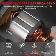 Wanse Potencia de 1200W Rotomartillo Taladro De Impacto Cincelador Perforador Con 13 Cinceles Y Adaptador Sds-plus Multifuncional 3 En 1 Kit Taladro Para Concreto Martillo Electrico Motor De Cobre Cable 2m - Tipo de Enchufe A USA (110-127V) - Ver 6