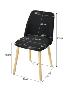 Goeurvant Silla de Comedor Ergonómica Moderna con Respaldo Curvo - Juego de 2 piezas / 4 piezas / 6 piezas - Negro - Ver 11