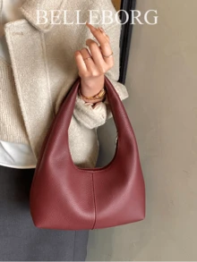 Geantă de umăr pentru femei, casual, minimalistă, cu capacitate mare, ușoară și versatilă - Burgundia - Vizualizare 7