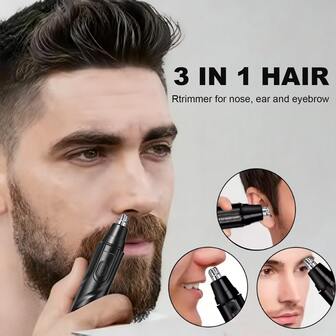 男士电动剃须刀和电动鼻毛修剪器，迷你便携式电动剃须刀，新款升级迷你电动剃须刀，男士剃须工具，颈部毛发修剪器，便携式清洁修剪器，一键式操作，适合居家、车载、旅行使用