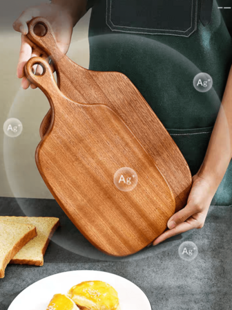 1/2 st kreativ skärbräda i trä, axelracket med diamantdesign, massivt träbröd-/pizza-/sushibräda, oregelbunden dubbelsidig frukt-/snacks-/bestickbricka, bordsdekoration, lämplig för Eid Al-Fitr