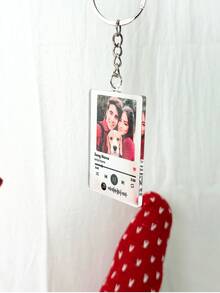 1/3/5pcs Customized Photo Bag Charms, Personalized Engraved Music Password Acrylic Keychains, Customized "Music In Pocket" Bag Charms, Birthday Gift, Anniversary Gift, Valentine's Day Gift, Father's Day Gift, Mother's Day Gift, Gift For Him/Her - Multicolor - View 5