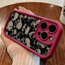 Esqueleto oscuroFunda estampada para teléfono, compatible con modelos como 16E/15/14/13/12/11/PRO/PLUS/PROMAX/MINI, S/A/M/NOTE, S/G/EDGE/E, Transition SPARK/HANTOM/CAMON/INFINIX, Honor 400/PLAY/X/Y, OPPO Reno/A/F, 14/Redmi/POCO/NOTE y otros.Transparente, sencilla, elegante y duradera, fabricada con material protector de TPU.Ideal para San Valentín, Halloween, Navidad y otras ocasiones festivas, ideal para uso personal o como regalo. - Blanco - Ver 4