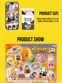 Bộ sưu tập búp bê mini Labubu POP MART THE MONSTERS Crazy Supermarket Series - 12 mô hình thường + 1 mô hình ẩn (bao bì hình lập phương 7.5cm³), đồ chơi sưu tầm chủ đề siêu thị dễ thương, bao gồm sữa, mì cốc, cơm nắm, bánh mì sandwich, v.v. Các mô hình nhân vật thực phẩm đáng yêu, có thể trưng bày trên kệ/bàn làm việc, lý tưởng cho sinh nhật, ngày lễ, kỷ niệm, Giáng sinh, Ngày Valentine, quà tặng bất ngờ cho bạn bè, quà tặng tiệc tùng và người hâm mộ anime. - Nhiều màu - Xem 4