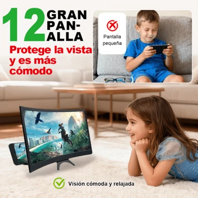 Amplificador de pantalla para teléfono de 12 pulgadas con cajón deslizante - Amplificador de video HD nítido con vista inmersiva de pantalla completa, lupa de pantalla para celular, soporte para lupa de pantalla para smartphone, amplificador de video para celular, lupa de pantalla para celular