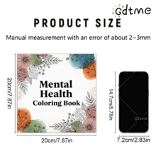 GDTME 成人心理健康涂色书系列：积极正念、平静冥想、温暖大胆的设计、舒适放松的插图、安静的涂色空间、24页厚纸，是生日、新年、情人节、返校礼物、办公用品和文具的理想之选。 - 彩色 - 查看 8