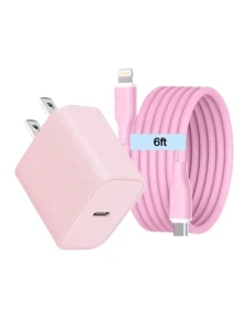 Compatible With Iphone Charger MFi Certified Super Fast Charging IPad Charger USB C Wall Charger Fast Charging 6FT And3.3FT Cable Suitable For Travel, Office, Dorm, And Home Adapter Nan