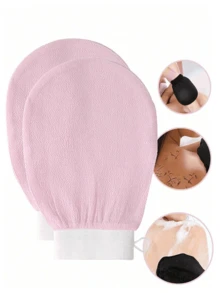 3/4pcs Exfoliating Gloves, Exfoliating Shower Body Brush, Smooth And Glossy - Body Scrub - Removes Dry Dead Light Beige - Gentle And Exfoliating Gloves, Korean Exfoliating Gloves, Clear Removal Of Dead Light Beige, Made Of 100% Adhesive Fiber - Multicolor - View 4