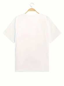 Round Neck T-Shirt With Heart Print, Casual Short Sleeve Top For Spring And Summer, Women's Clothing - White - View 4