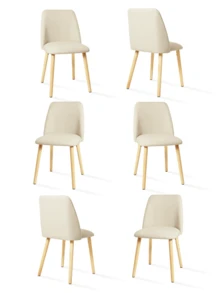 Goeurvant Modern Ergonomic Dining Chair With Curved Backrest - Set Of 2 / Set Of 4 / Set Of 6 - Apricot - View 14