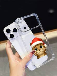 1个定制圣诞卡通图案防摔透明手机壳，兼容 17/Air/17Pro/17ProMax/16/15/14/13/12/11/17E、10A、Moto G85、9，送给朋友的绝佳礼物，国际版，非国内版 - 無色 - 查看 5
