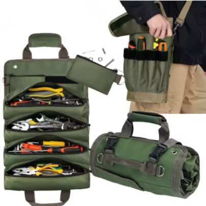 Bolsa Maleta Estojo de Ferramentas Dobrável portátil Eletricista Mecânico 5 Compartimentos