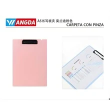 Portapapeles Calidad A5 de Colores en 4 Tonos Vibrantes y Resistentes – Elaborados con Material Duradero, Clip Metálico de Sujeción Firme, Superficie Estable para Escribir y Diseño Ligero Ideal para Oficina, Escuela, Proyectos, Reuniones, Presentaciones y Organización Diaria - Rosa - Ver 4