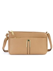 Elegant Crossbody Bag: Compact, Spacious, And Stylish - Beige - View 1