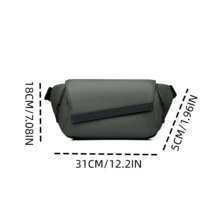 Bolso de mensajero para hombres, bolso de hombro y pecho, diseño de doble propósito, para ir y venir, ciclismo, multiescenario, adaptable, con capacidad de almacenamiento por capas, adecuado, ligero, duradero, destacado, de moda y con detalles de moda, exhibición completa de la trama - Multicolor - Ver 14