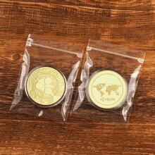 1枚瑞波币实物加密货币硬币，镀金纪念品，艺术收藏品