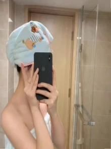 1 Peça Toalha de Cabelo Rápida de Secagem com Cachorro Dachshund Fofo em Formato de Maçã para Mulheres - Altamente Absorvente, Coral Macio e Amigável à Pele, Absorção de Umidade, Padrão Bordado, Durável, Adequada para Cabelos Longos e Cacheados, Sem Perfume, Acessório de Banheiro, Toalha de Secagem de Cabelo Feminina, Touca de Secagem de Cabelo Feminina, Melhor Presente para Amigos Amantes de Cachorros no Natal - Multicolorido - Visão 10