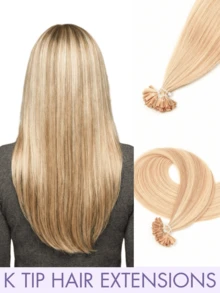 25-Inch Keratin Fusion Hair Extensions, Human Hair, Protein Bonded, Suitable For Women, Creates Youthful Look, 12-24 Inches, Adds Volume, 50 Grams - S18/613 - View 2