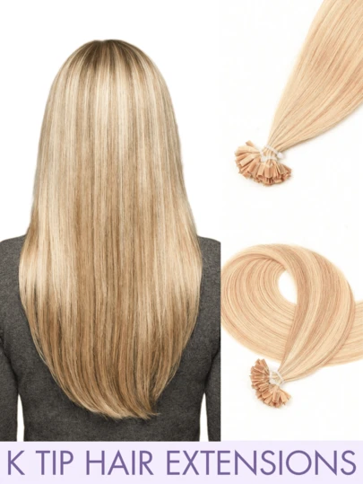 25英寸角蛋白融合接发，真人发丝，蛋白质粘合，适合女性，打造青春靓丽造型，12-24英寸，增加发量，50克