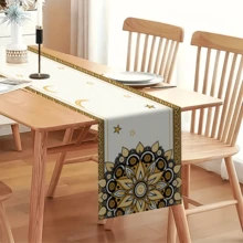 1/4/5/6/7pcs, Bohemian Style Table Runner/Placemat, Mandala Flower And Star/Moon Pattern Design, Islamic Table Runner, Washable Placemat/Placemat, Suitable For Home Kitchens, Outdoor Parties, Catering Table Runners And Placemats, Arabian Festival Decorations. - Multicolor - View 13