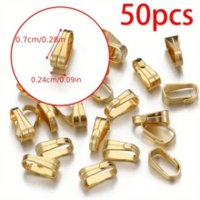 50Pcs Stainless Steel Lobster Clasp Smooth Pattern Embossed Pendant Clip Connector Suitable For DIY Handmade Necklace Jewelry Accessories - H2462 - View 13