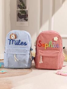 Zestaw plecaka i torby na lunch dla dzieci z niestandardowym imieniem, spersonalizowany prezent - Wielokolorowe - Zobacz 5