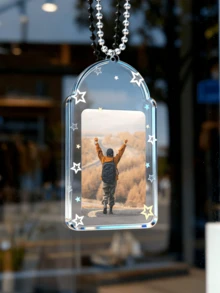 1pc Customizable Acrylic Photo Charm For Phone, Backpack, Personalized Gift - Idol, Actor, Cartoon, Pet - Black - View 5