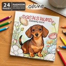 GDTME 1. 腊肠犬涂色书：适合感恩节、新年、生日、开学季等各种场合，可作为礼物送给家人、朋友、爱人和青少年。包含可爱的插图和厚实的亮面纸张，尺寸为 7.9 x 7.9 英寸。是世界读书日、母亲节和父亲节的绝佳礼物。 - 臘腸狗 - 查看 22