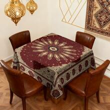 1/20 pièces Nappe avec motif floral islamique élégant, design rougeâtre, convient pour la maison, la cuisine, le jardin extérieur, les fêtes, les banquets de restaurant et la décoration d'intérieur - Multicolore - Voir 14
