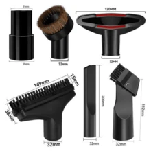 Kit com 6 acessórios para aspirador de pó, incluindo adaptadores para mangueira de 32 mm (1 1/4") e 35 mm (1 3/8") e conjunto de escovas para aspirador de pó de 32 mm (1 1/4"). - Preto - Visão 3