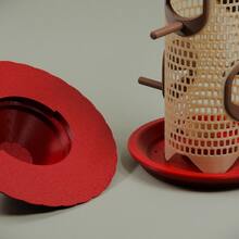 Classic Outdoor Hanging Bird Feeder - Heavy Duty ABS Plastic Mesh Seed Dispenser With Weather-Resistant Red Roof And Tray - Squirrel-Proof Design, Easy To Clean And Refill - Attracts Small Birds - 1L - View 6