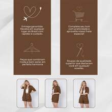 Women's Set Short Sleeve Shirt And High Waist Linen Bermuda Shorts - Rust Brown - View 8
