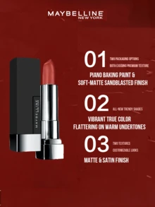 Maybelline SuperStay 霧面唇膏 #500 楓紅棕 3.9g，絲絨霧面妝效，顯色濃郁，提亮氣色，持久顯色，適合所有膚色 - 查看 9