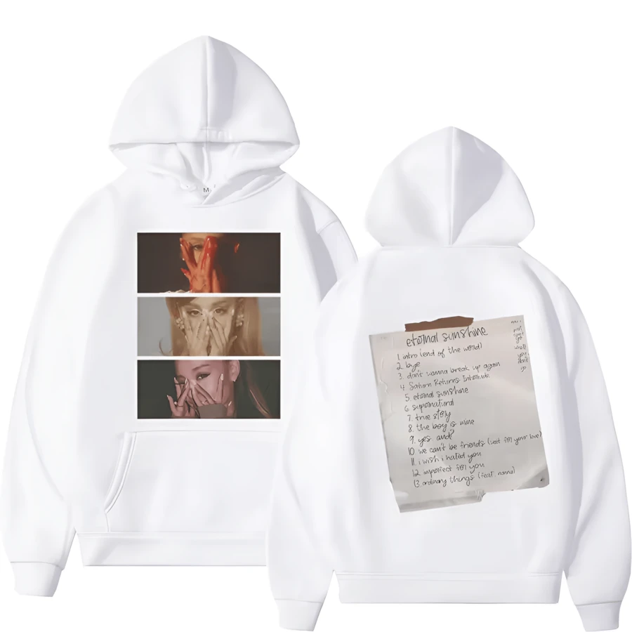 Eternal Sunshine Inspired Album Print Hoodie Men Women Fashion Pullover Long-Sleeved Casual Aesthetic Sportswear (1) - 白色 - 查看 1
